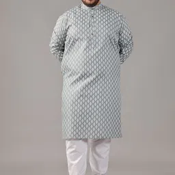 SOJANYA PLUS Size Ethnic Motifs Printed Band Collar Straight Kurta-56
