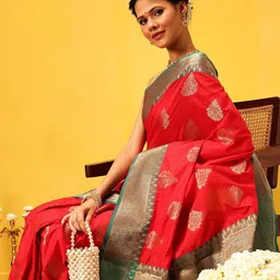 Silk Land Woven Design Zari Banarasi Saree-picture-39