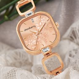 DressBerry Women Dial & Bracelet Style Straps Analogue Watch HOBDB-251-RG-54