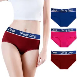 Diving Deep Women Pack of3 Hipster Briefs-image-99