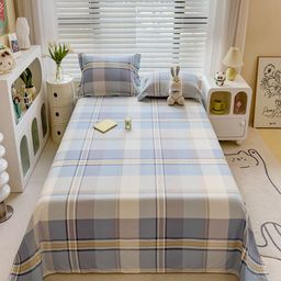 JC HOME Blue & White Striped Cotton 220 TC King Bedsheet Set 2.43m x 2.64m-image-74