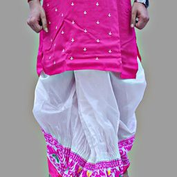 AMIT ONLINE Men Jamdani Border Ready To wear Mour Puccho Dhoti-image-87