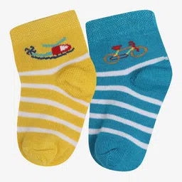 Bodycare Infant Boys Pack Of 2 Patterned Cotton Ankle-Length Socks-image-41