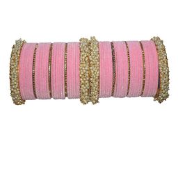 VICONO Set Of 58 Stone-Studded & Beaded Velvet Bangles-image-99
