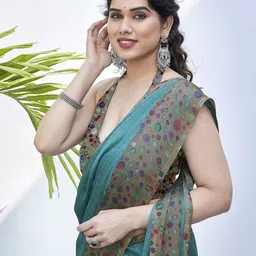 KALINI Polka Dot Poly Chiffon Saree-picture-16