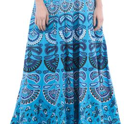 Exotic India Block Printed Cotton Sanganeri Wrap-Around Skirt-image-51