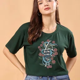 SWIFTLY Women Printed Extended Sleeves Bio Finish T-shirt-image-28
