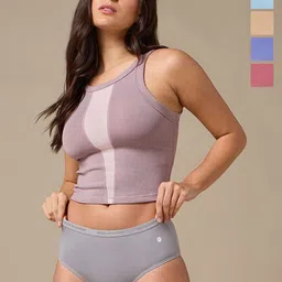 URBAN ADVENTURE Women Pack of 5 Mid-Rise Hipster Briefs 5UAW-002(SKIN-GRY-LAVN-ICE-ROSE)-image-38