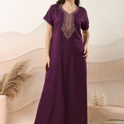 EASY MOM Embroidered Maxi Dress-35