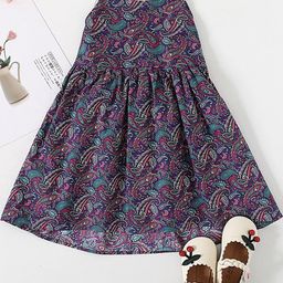 LULU & SKY Girls Pure Cotton Ethnic Motifs Printed Fit & Flare Dress-image-52