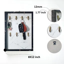 Art Street White 8- Hooks Photo Frame Wooden Key Holder image 4