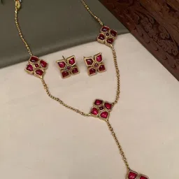 GRIIHAM Gold-Plated AD Studded Jewellery Set-image-4