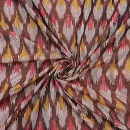 PALASH Geometric Printed Ikkat Hand Block Pure Cotton Unstitched Kurta Material-image-20