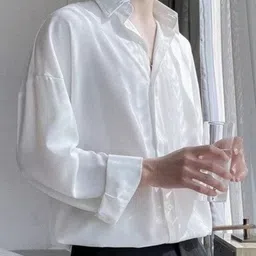 KPOP Spread Collar Long Sleeves Original Fit Casual Shirt-image-35