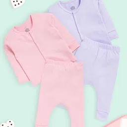 The Mom Store Kids Pack Of 2 Long Sleeves Pure Cotton Shirts With Pyjamas-image-75