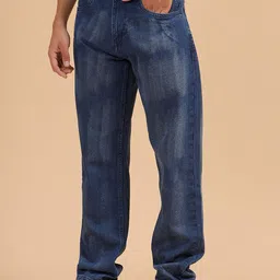 WROGN Men Comfort Relaxed Fit Mid-Rise Low Distress Heavy Fade Jeans-image-82