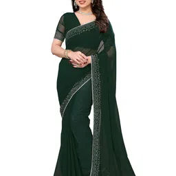 QENY Beads and Stones Embellished Border Saree-13