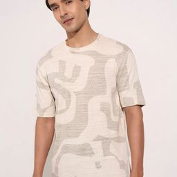 7 Alt by Pantaloons Men Abstract Printed Round Neck Cotton T-shirt-image-49
