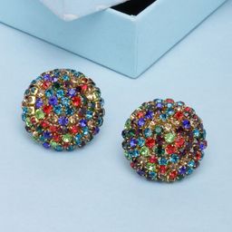 StyleCast Gold-Plated Artificial Stones Studded Circular Shaped Studs-image-56