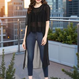 Pannkh Georgette High-Low Top-image-42