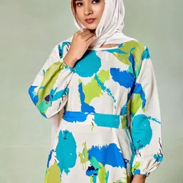 SARINKU Women Abstract Print Fit & Flare Maxi Dress-image-50
