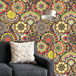 ArtzFolio Printed UV-Resistant Anti-Bacterial Colorful Boho Mandalas Peel & Stick Wallpaper-image-64