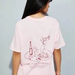 max Typography Printed Round Neck Pure Cotton T-shirt-image-42