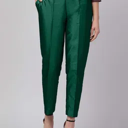Moda Rapido Women Solid Relaxed Easy Wash Regular Trousers-image-24