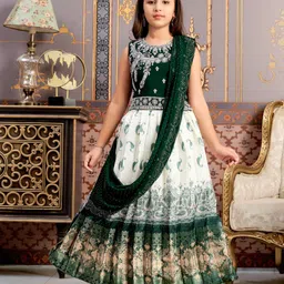Aarika Girls Embroidered Ready to Wear Lehenga & Blouse With Dupatta-picture-21