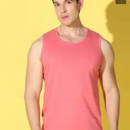 WOOSTRO Pack Of 2 Pure Combed Cotton Gym VestsVWS26(PLAIN PEACH)(MORE OLIVE)-image-14