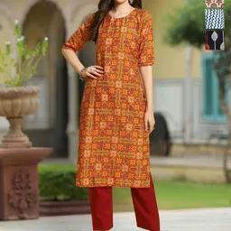 Moda Rapido Women Ethnic Motifs Printed Crepe Kurta-image-95