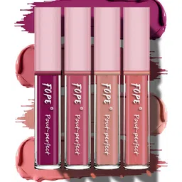 FOPE Pout Perfect Set Of 4 Long Lasting Matte Liquid Lipstick - 4ml Each 01-03-06-07-13