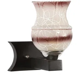Somil Premium Designer Glass Wall / Night Lamp Elegant & Stylish Dcor Accent for Modern Interiors, color- Brown, White, Size:- 17 X 24.5 X 26 CM-image-70