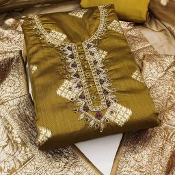 DIVASTRI Embellished Unstitched Dress Material-picture-7