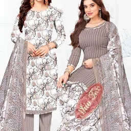 yashika Unstitched Crepe Salwar Suit Material Solid, Floral Print, Printed, Geometric Print-picture-21