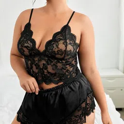 PHALIN Women Black Nightdress-picture-49