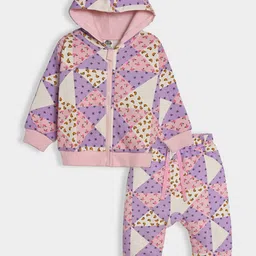 MiArcus Girls Printed Hooded Sweatshirt with Joggers-34