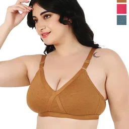 Designer Bugs Pack Of 3 Women Full Coverage Seamless T-Shirt Bra-picture-54