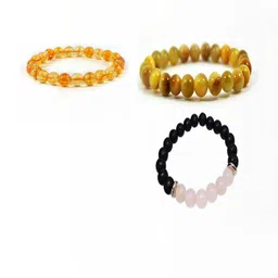 Divine souvenirs Unisex Set Of 3 Artificial Beaded Elasticated Bracelets-32