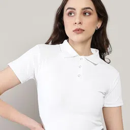 Sugathari Sheen Shirt Collar Top-image-49