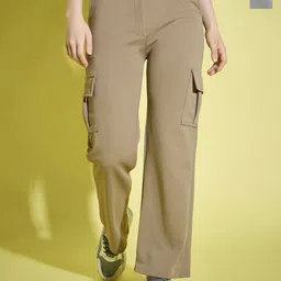 DIMPY GARMENTS Women Pack Of 2 Relaxed High-Rise Cargos Trousers-image-15