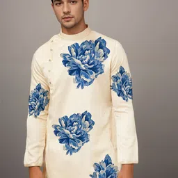 PulseIQ Men Ethnic Motifs Printed Regular Kurta with Pyjamas image 3