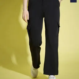 DIMPY GARMENTS Women Pack Of 2Relaxed High-Rise Cargos Trousers-image-70