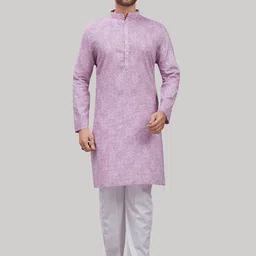 Studio Shringaar Geometric Printed Cotton Mandarin Collar Straight Kurta-image-83
