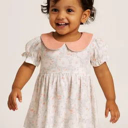 EARTHY TWEENS Floral Print Peter Pan Collar Puff Sleeve A-Line Dress-image-16
