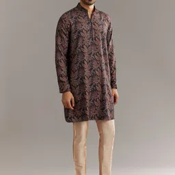 KALKI Fashion Men Floral Printed Regular Kurta with Pyjamas-picture-20
