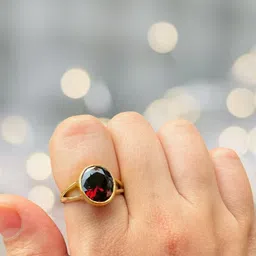 GenZcomplex Red Brass Garnet Finger Ring-image-54