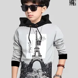 TICOSS Boys Pack Of 2 Graphic Printed Hooded Long Sleeves T-shirt-image-62