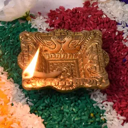 Indianshelf Textured Brass Pooja Diya-image-54