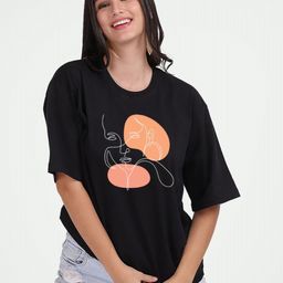 Mad Over Print Women Printed Hooded Extended Sleeves T-shirt-image-85